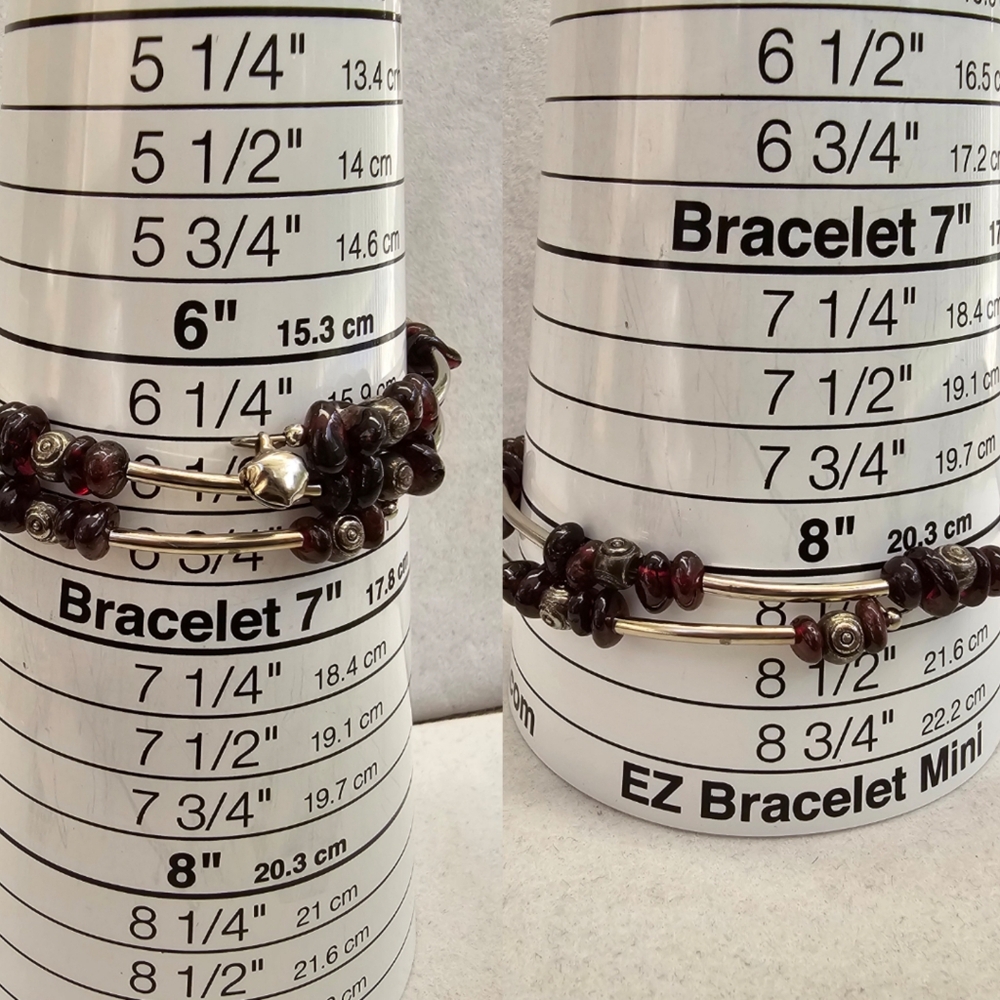 SET! Natural Garnet Bracelets and Red Abalone Bracelet Expandable Sizing (SET) - Picture 11 of 12